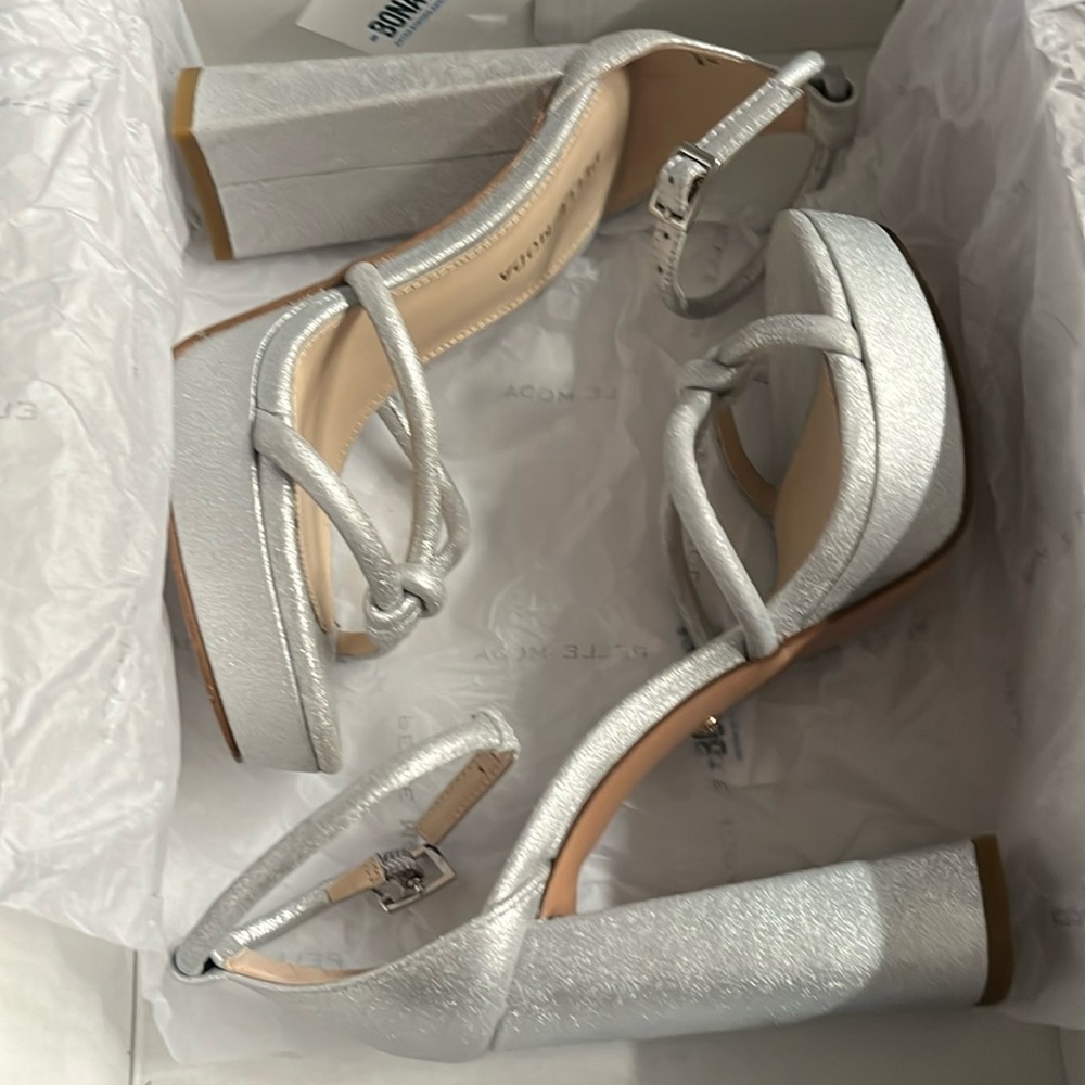 Pelle Moda metallic suede platform heels